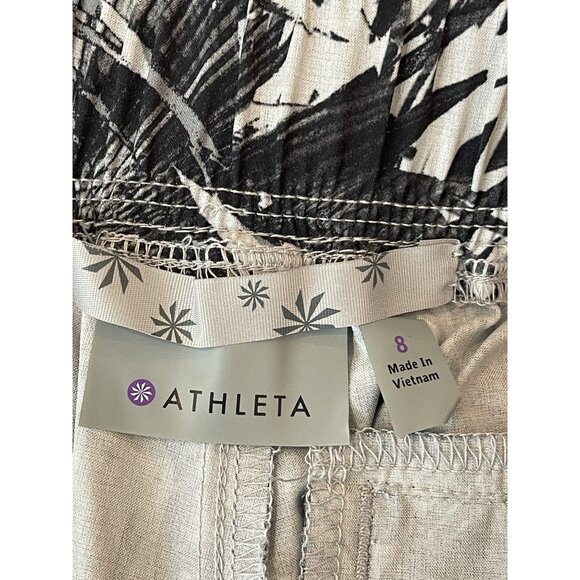 Athleta Pants Size 8 Black Tropical Print Joggers - Picture 6 of 9